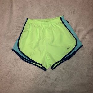 Women’s Nike Running Shorts - Lime Green & Blue